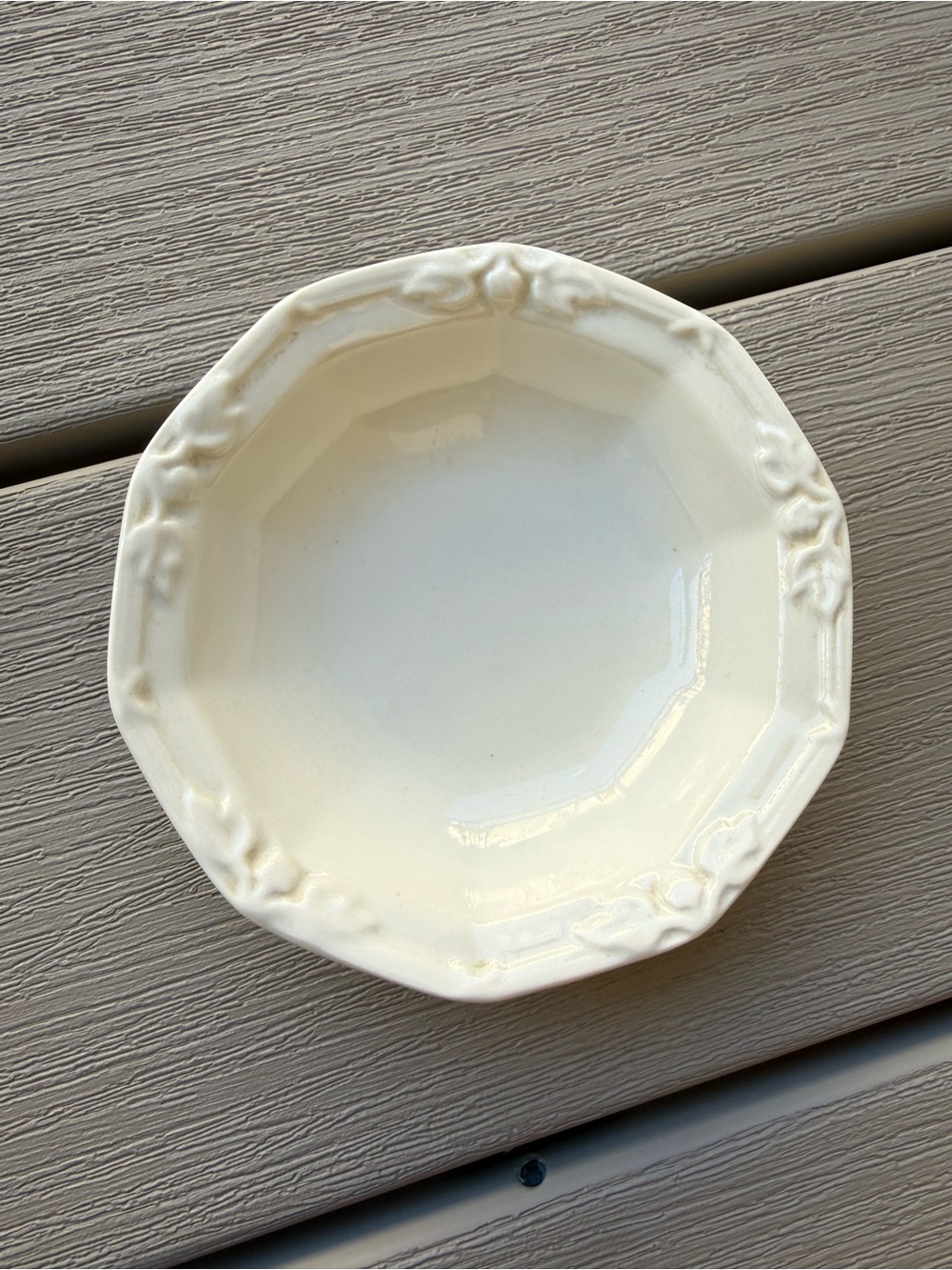 Red Cliff Ironstone Octagonal Trinket Dish Soap Dish White Vintage